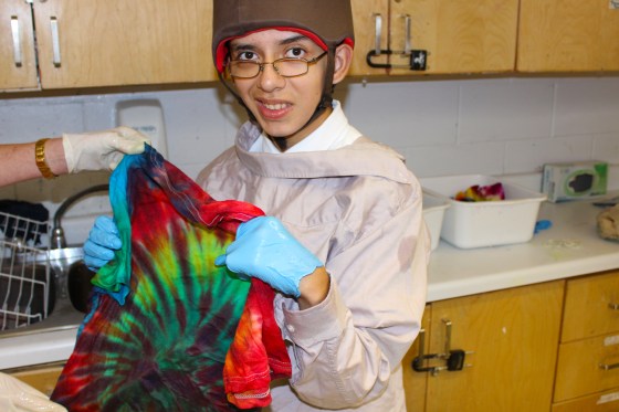 Erik Rivera admires his colour combos