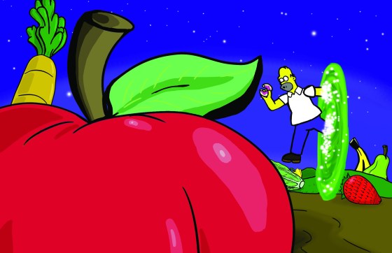 homer simpson on fruit world